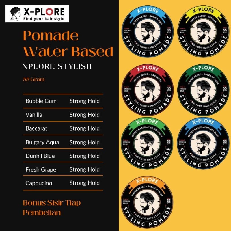 X-plore Pomade Waterbased 60 Gram Harga Grosir