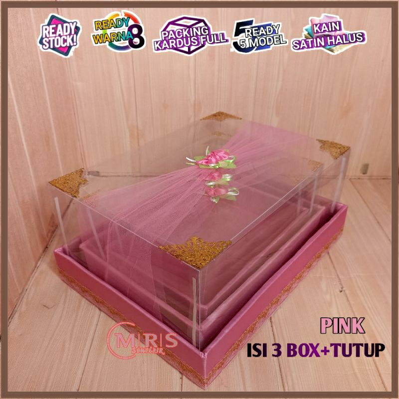 Box Kotak Seserahan Set Isi 3 Tempat Hantaran Pernikahan Termurah