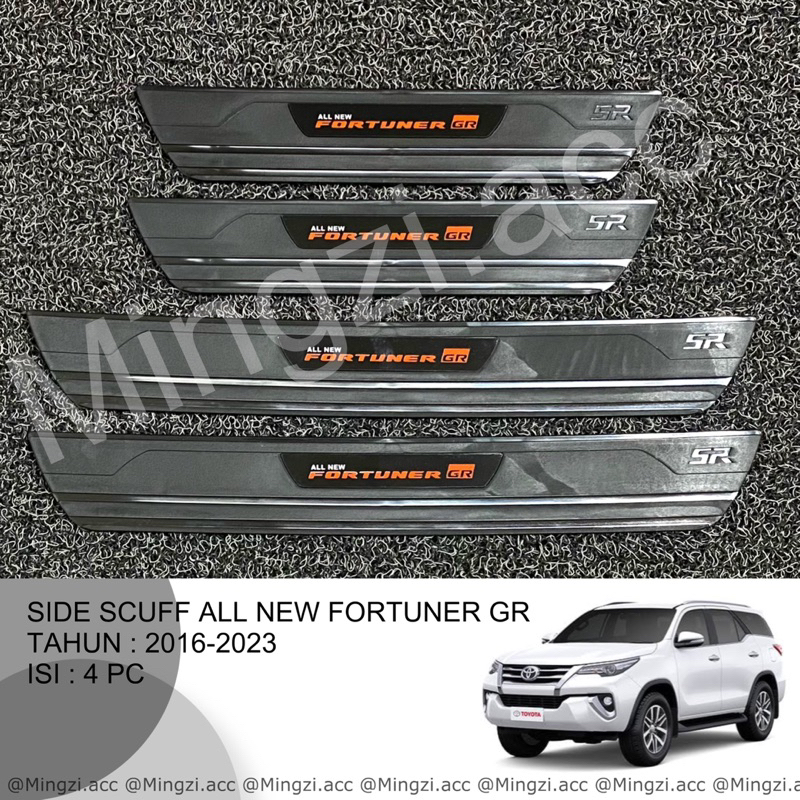 ALL NEW FORTUNER 2016 2018 2020 2022 2023 VRZ TYPE G SILLPLATE SAMPING PINTU SIDE SCUFF INJAKAN CAR 