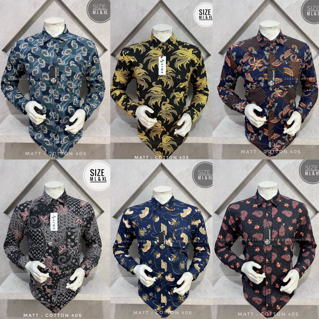 Kemeja Batik Pria Lengan Panjang Motif Modern Original by AZWR