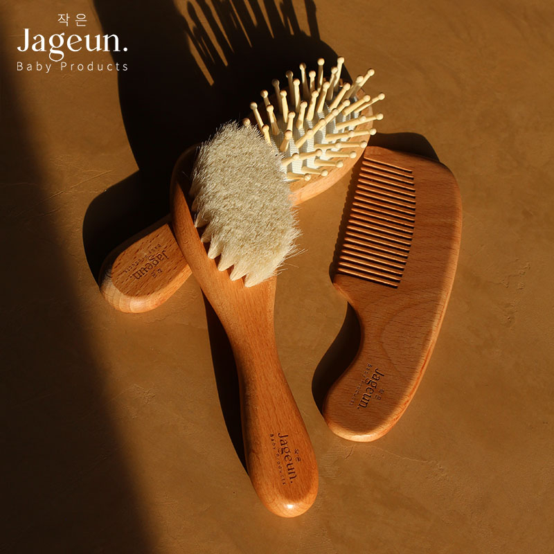 JAGEUN Premium Wood Bamboo Baby Comb Hair Brush | Set Sikat Sisir Rambut Anak Bayi Newborn Bahan Kayu Natural Lembut