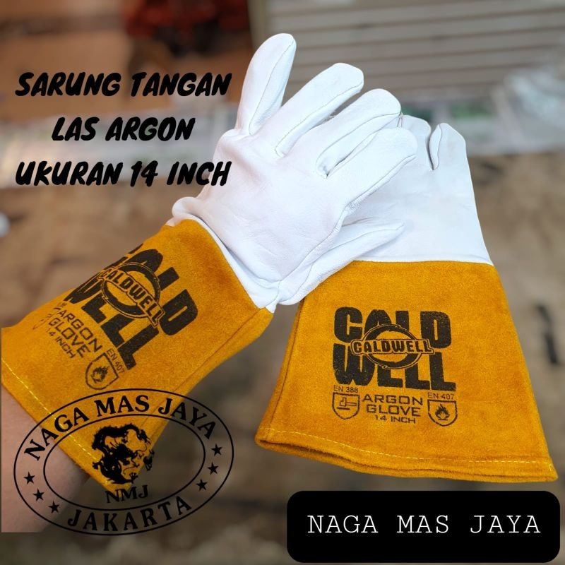 SARUNG TANGAN LAS ARGON CALDWELL 14 INCH / SARUNG TANGAN ARGON KULIT 14" CALDWELL