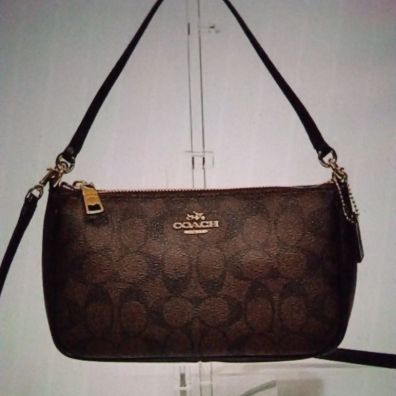 coach top handle pouch signature 58321