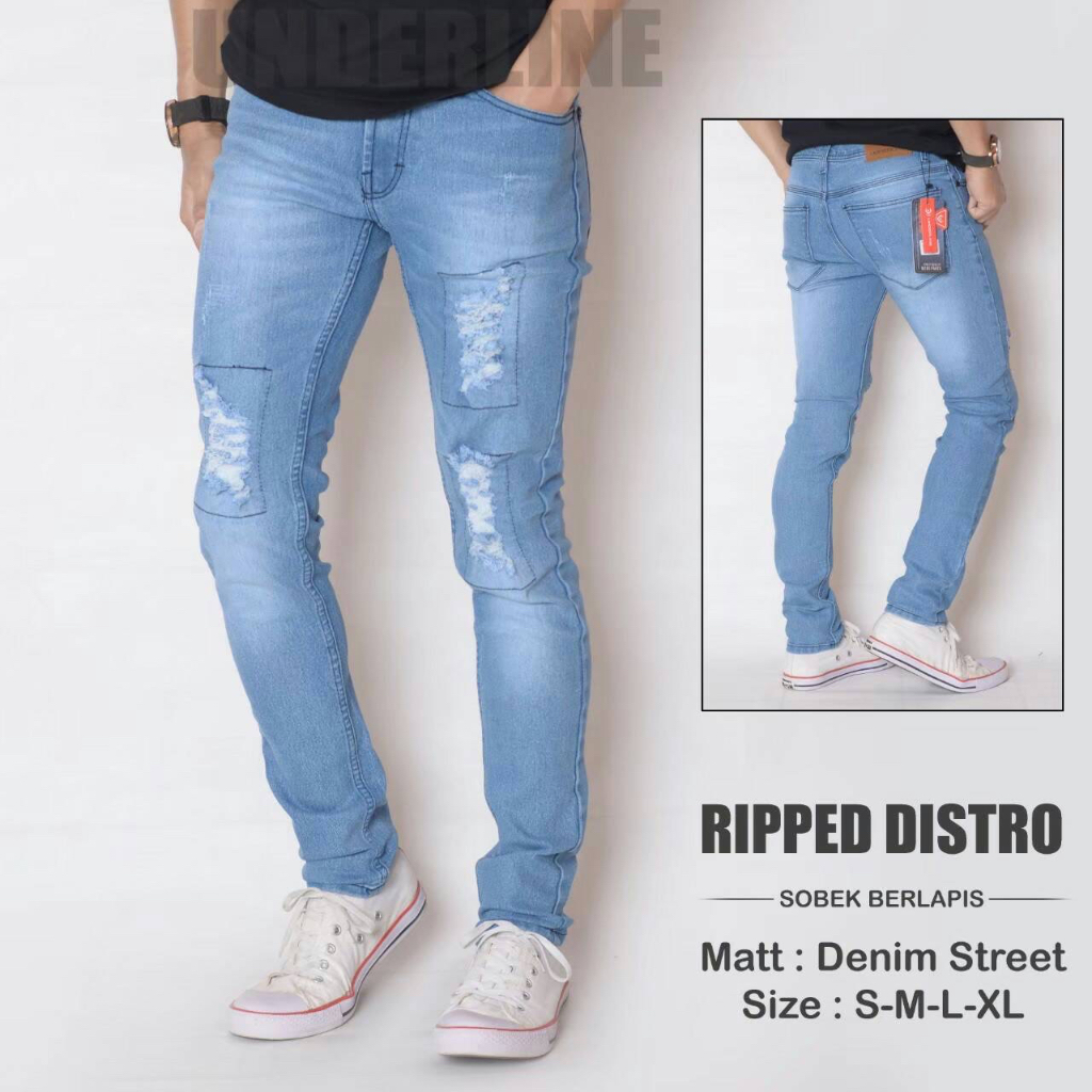 Celana Panjang Jeans Ripped Celana Panjang Jeans Pria Biothing Celana Panjang Jeans Sobek