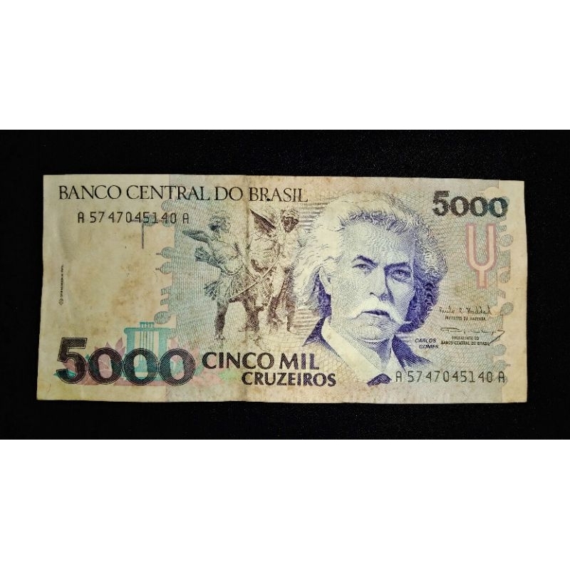 UANG BRAZIL KUNO 5000 CINCO MIL CRUZEIROS 1993