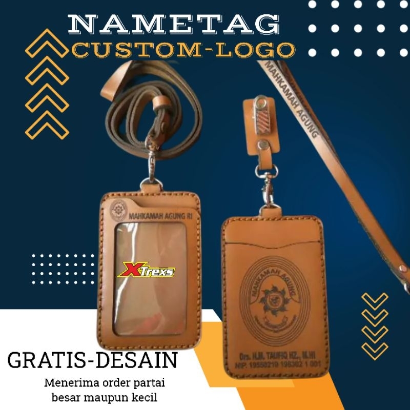 

⭐⭐⭐⭐⭐ Name Tag Kulit Asli Castom Logo id card Kulit Asli HARGAGROSIR