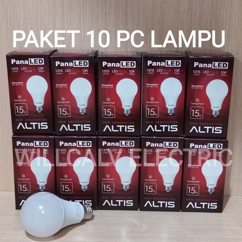 Paket 10 pc Lampu led bulb PANALED ALTIS 15W cahaya putih E27 6500K