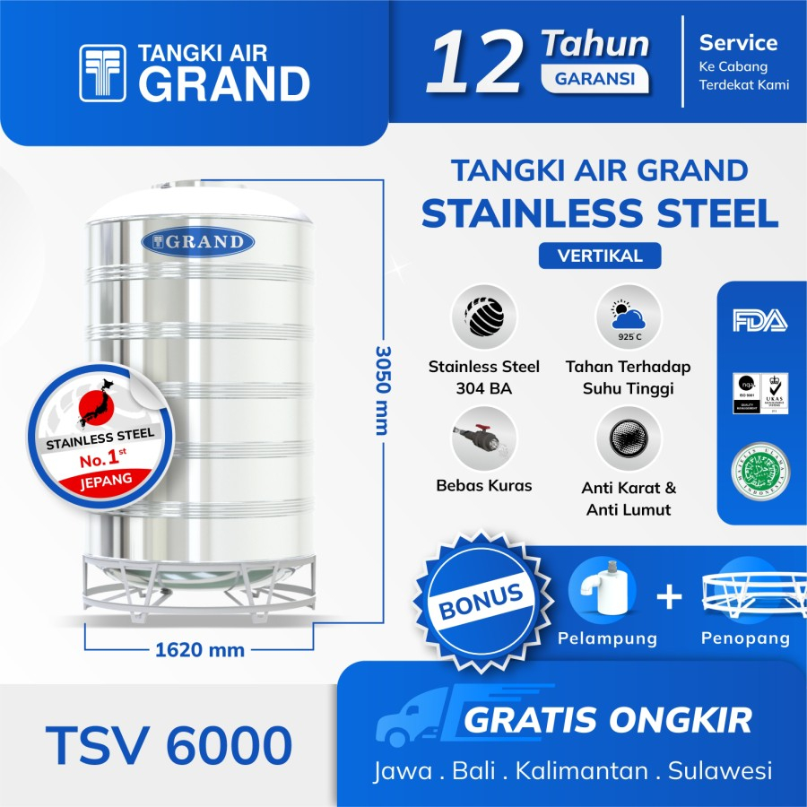 TANDON AIR STAINLESS 5700 LITER TSV6000 GRAND TEDMOND TANGKI HALAL