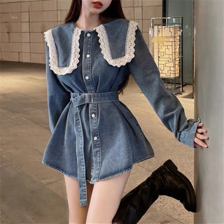 Luffy Denim Blouse Baju Atasan Import