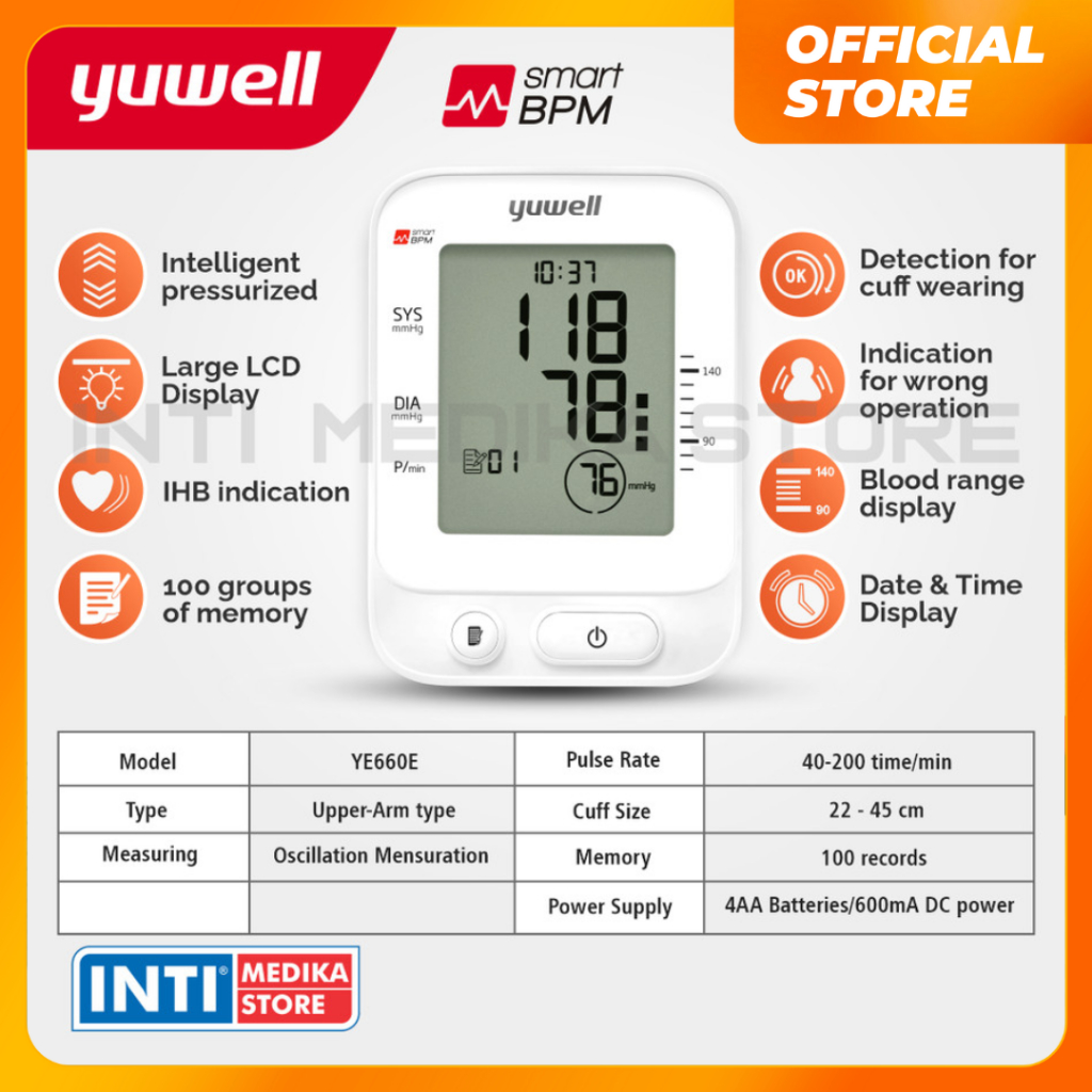 YUWELL - Tensimeter Digital YE 660E | Tensi Digital Yuwell