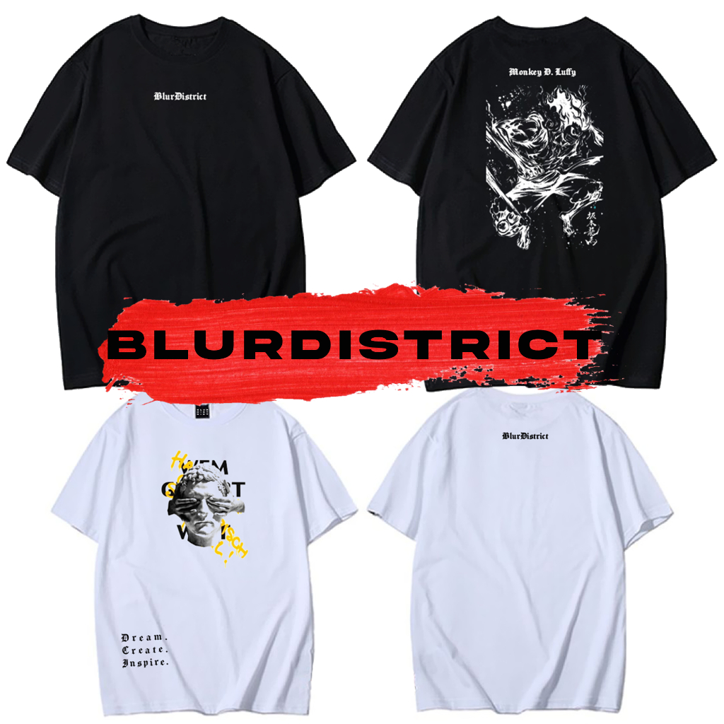 Kaos Anime Painting Brush Luffy Aesthetic Tshirt Distro Blurdistrict E902
