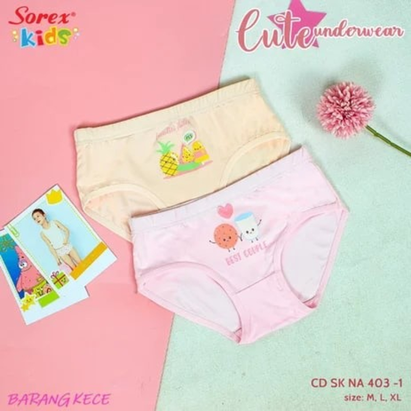 Sorex Kids CD Anak Perempuan Super Soft SK NA403 Celana Dalam Segitiga Anak Cewe CD Anak Sorex