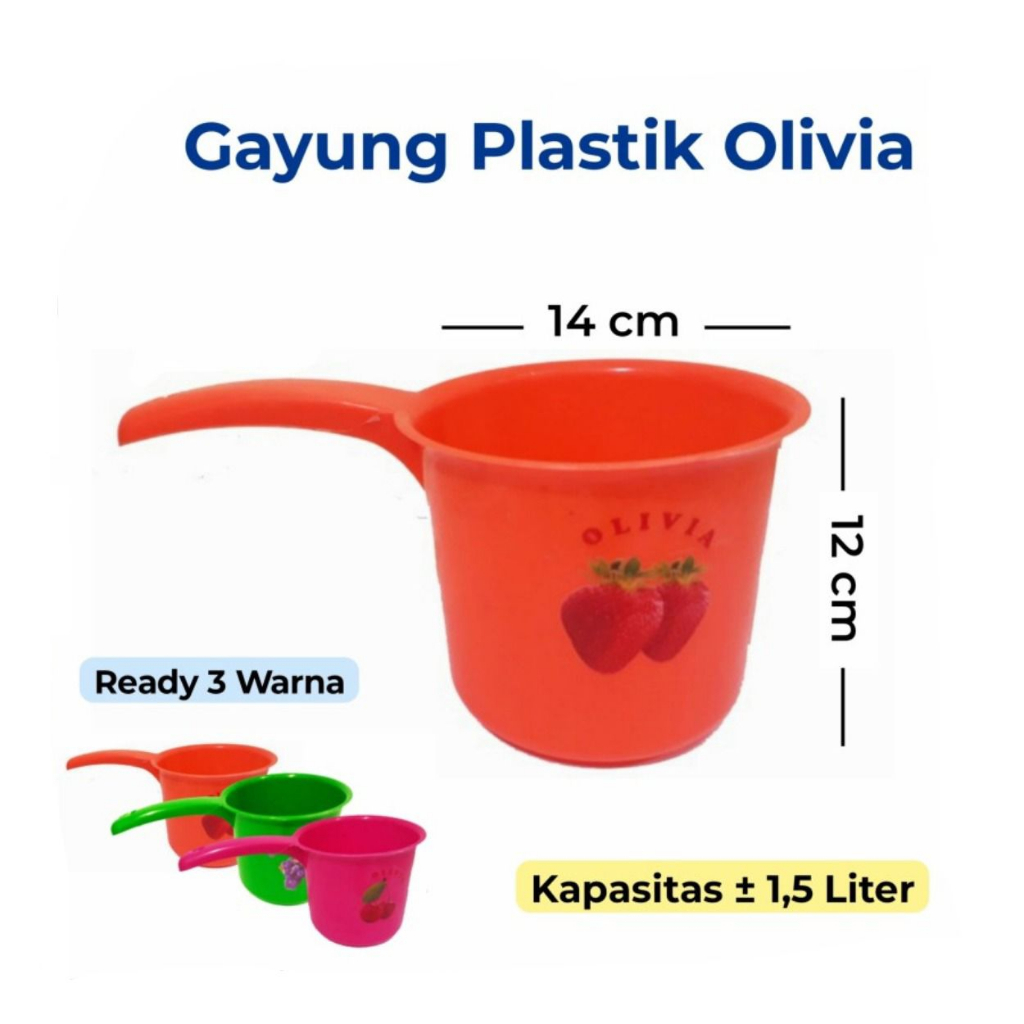 Gayung Mandi Plastik Olivia Warna 1,5 Liter Murah