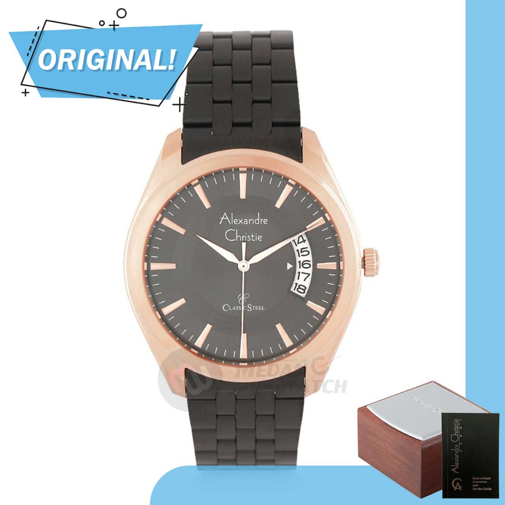 Jam Tangan Wanita Analog Alexandre Christie 8674MD AC8674 AC 8674 MD 8674 MDBBRBA Original Garansi R