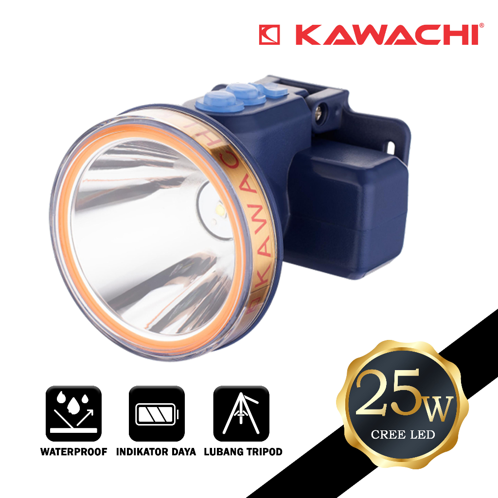 KAWACHI - SENTER KEPALA MINI 25W 25 WATT CREE LED SUPER TERANG LG-251M WATERPROOF RECHARGEABLE