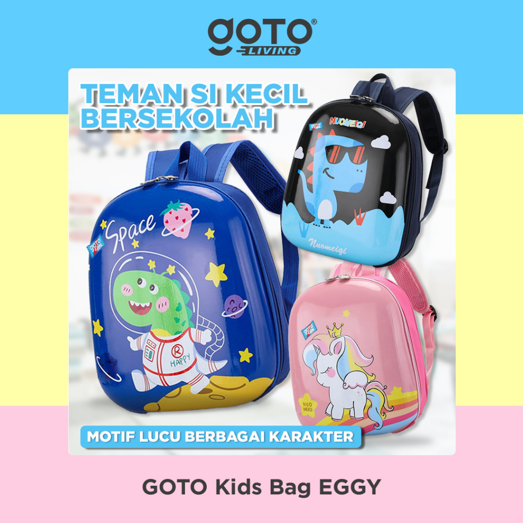 Goto Eggy Tas Ransel Sekolah Anak TK Backpack Perempuan Laki Laki