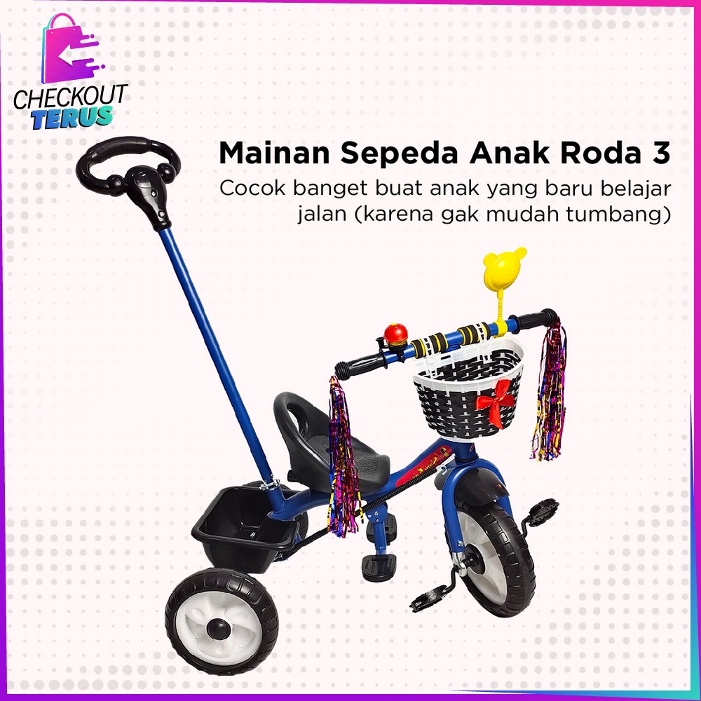 CT M307 Mainan Sepeda Anak Roda 3 Tricycle Balance Bike Sepeda Keseimbangan With Keranjang Speda Dorong Ride On Push Bike Import