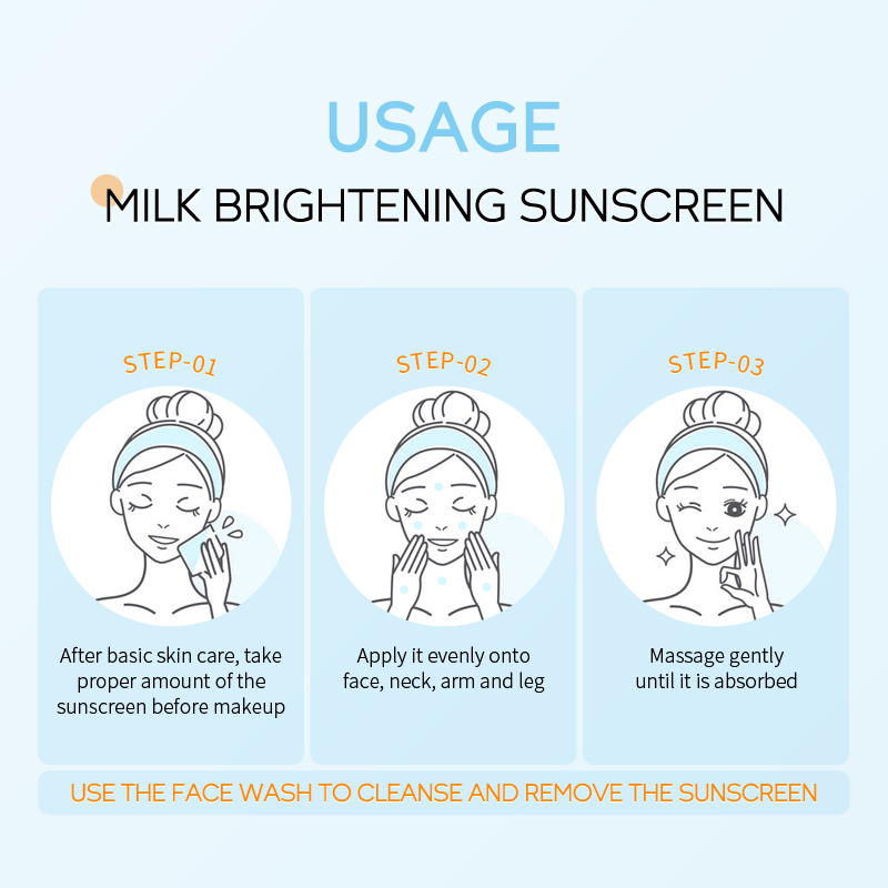 BPOM LAIKOU Milk Sunscreen SPF50 PA+++ Sunblock Suncream Waterproof UV Protection 50g