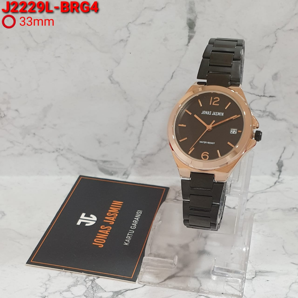 BEST SELLER JAM TANGAN JONAS JASMIN 2229 ORIGINAL P99  TALI RANTAI TANGGAL AKTIF BODY BULAT DM 3.3CM FREE BOX JAM TANGAN &amp; BATERAI || JAM TANGAN FASHION WANITA JAM TANGAN CEWEK MURAH