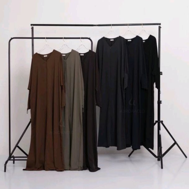 NOUR KHIMAR BANDANA WARNA HITAM & MEELA ABAYA WARNA HITAM AURORACLO NWT