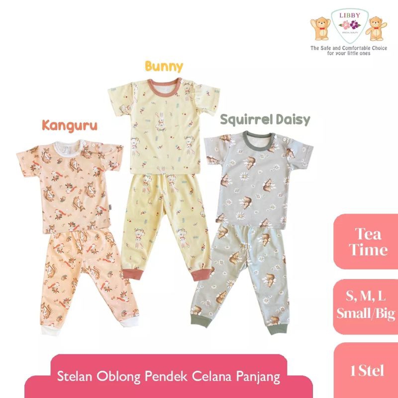 LIBBY Stelan Oblong Pendek Panjang Motif Tea Time