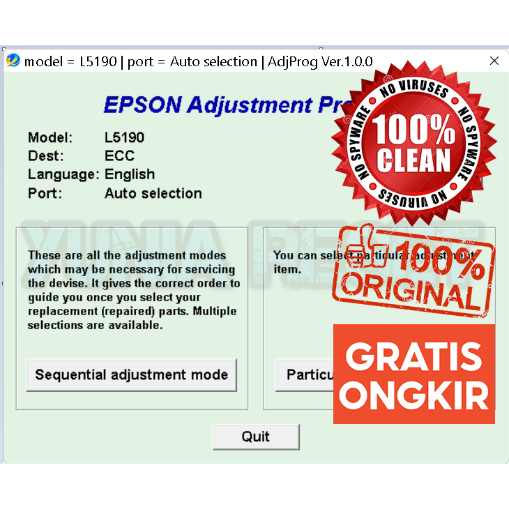 Resetter Epson L5190 - Reset Epson L5190 Unlimited BANYAK PC
