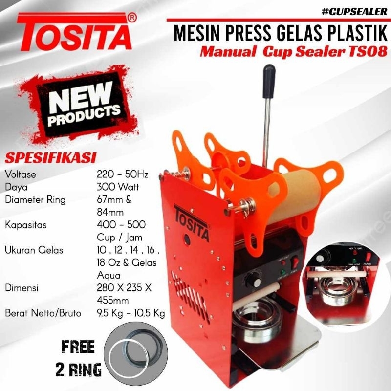 Cup Sealer Mesin Alat Press Penyegel Cup Gelas Plastik Minuman Manual
