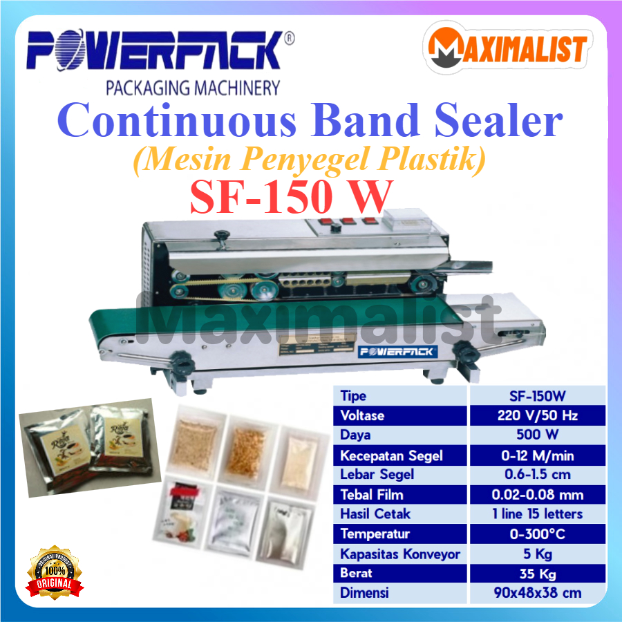 POWERPACK SF-150W SF-150LW / Continuous Band Sealer Mesin Segel Plastik SF-150W POWERPACK / Continuo