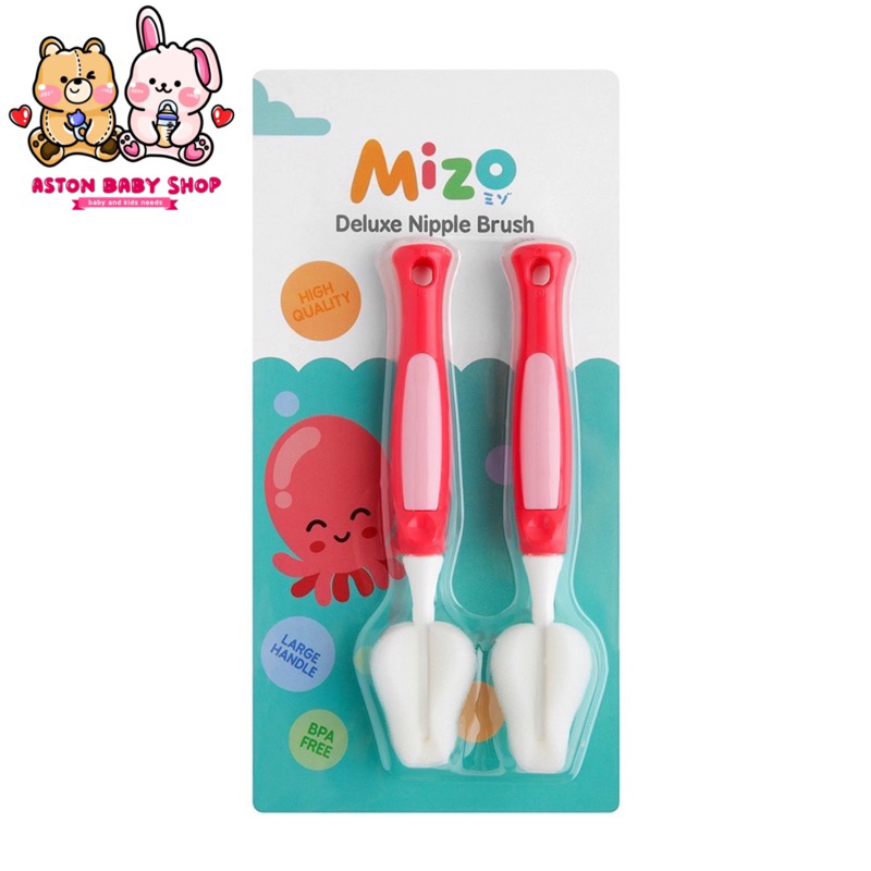 MIZO Deluxe Nipple Cleaning Brush (isi 2) Pembersih Dot Botol Susu Bayi