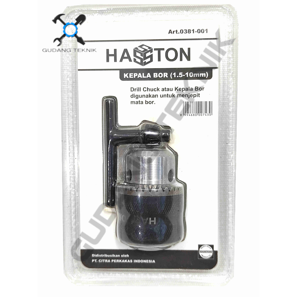 Kepala Bor Tangan Listrik 10mm 13mm HASSTON PROHEX 0381-001 / Chuck Drill Mesin Bor 10 13 mm 0381-002 HASSTON