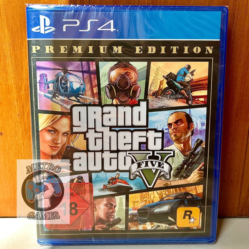 Kaset PS4 GTA V BARU SEGEL Grand Theft Auto 5 Playstation PS 4 5 CD BD Original Fisik Game Games gtav gta5 ps4 ps5 ori asli new req reg 3 region asia lima five san andreas trilogy rockstars rockstar petualangan seru mobil balapan cj gran thef premium gim