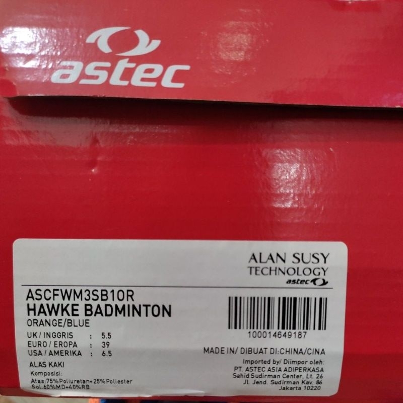 Sepatu Astec Hawke Badminton