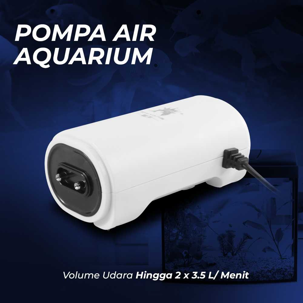 Pompa Air Aquarium Oxygen Pump Fish Tank Noise Reduction 8W Pompa Tekanan Kuat Optimal Tahan Getar Hemat Daya