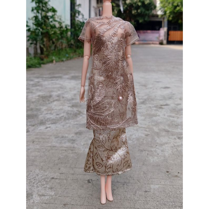 baju kebaya modern boneka berbi cewek 30cm