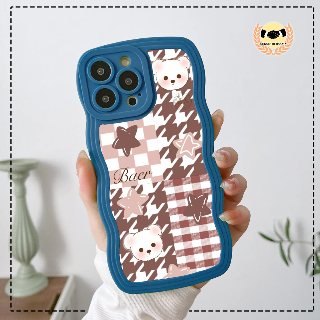 CUSTOM SOFTCASE SILIKON GELOMBANG WAVY CUSTOM BAER  FOR IPHONE 6 6+ 7 8 SE 2020 7+ 8+ X XS XR XS MAX 11 12 13 14 PLUS PRO MAX BSB7717