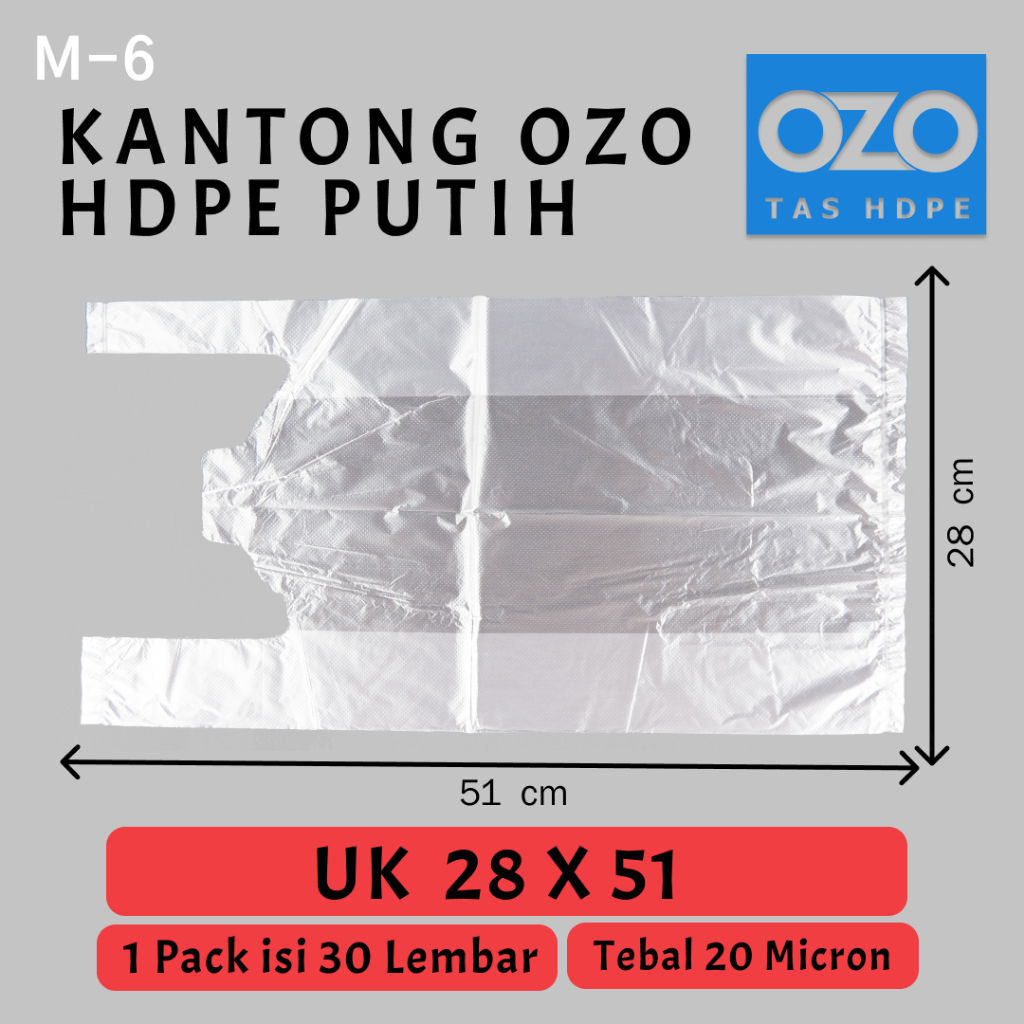 Kantong Plastik Kresek Bening Tebal UK 28x51 cm HDPE