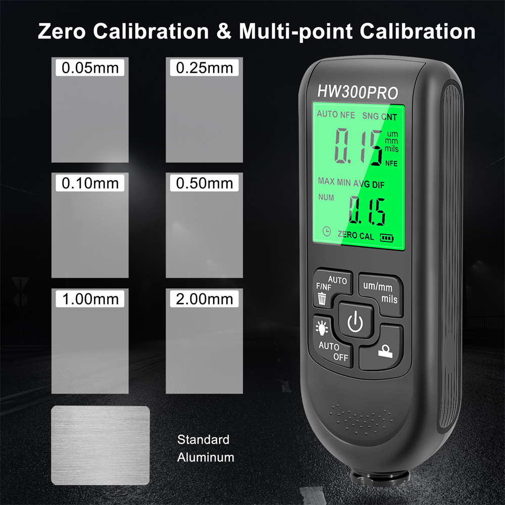 Coating Thickness Gauge Car Paint Thickness FE/NFE 0-2000um HW300PRO