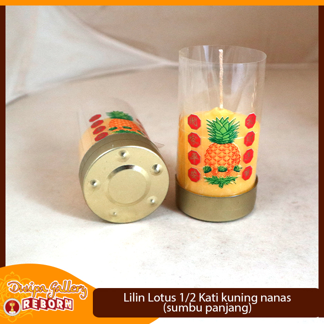 Lilin Sembahyang Kuning Nanas Puja Altar Pilar 1/4 Kati Panjang