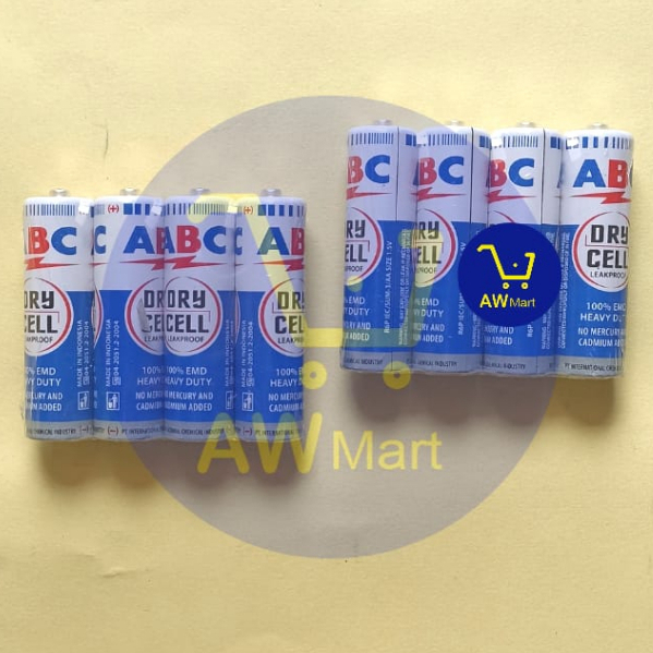 BATU BATERAI ABC 3/AA SIZE 1.5V DRY CELL ISI 4PCS