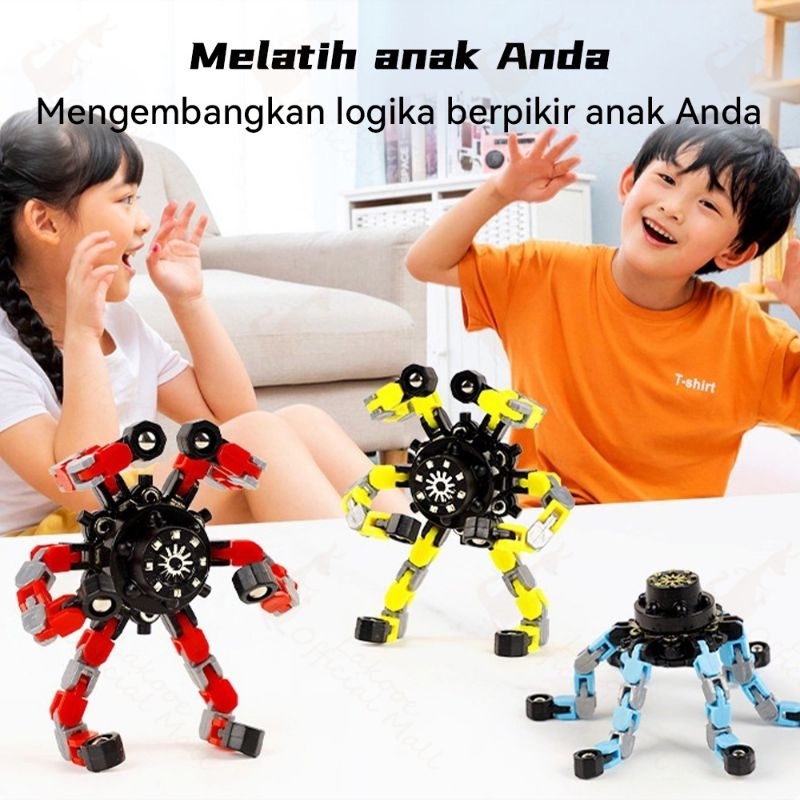 [tma] Mainan Fidget Spinner Robot Transformer Terbaru / Mainan Penghilang Stress / Deformable Transformer Spinner