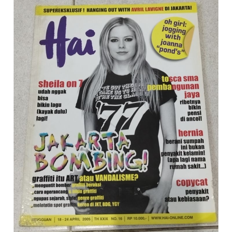 majalah Hai cover Avril Lavigne, pin up Dian Sastro, Eno NTRL, janji Joni,  Sheila on 7