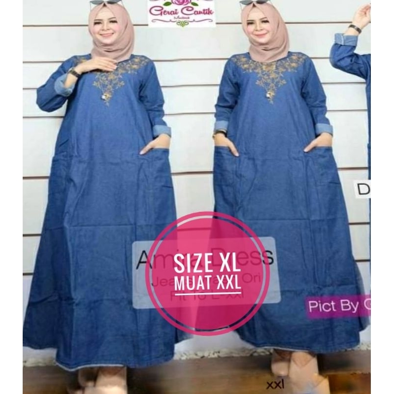 GAMIS JEANS BORDIR WARNA cantik bagus