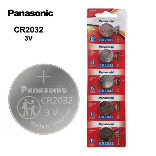 Baterai Kancing Lithium Panasonic CR2032 3 V Isi 5