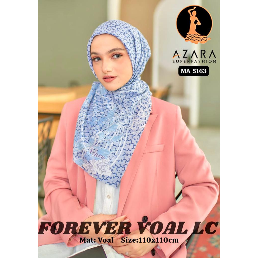 Azara Hijab Segiempat Forever Voal Motif Lasercut Terbaru