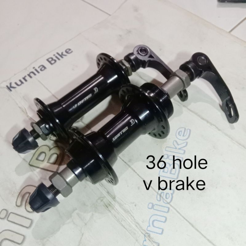 hub freehub 36 hole komplit model drat ulir rem v brake aloy hitam freehub sepeda federal fixie MTB 