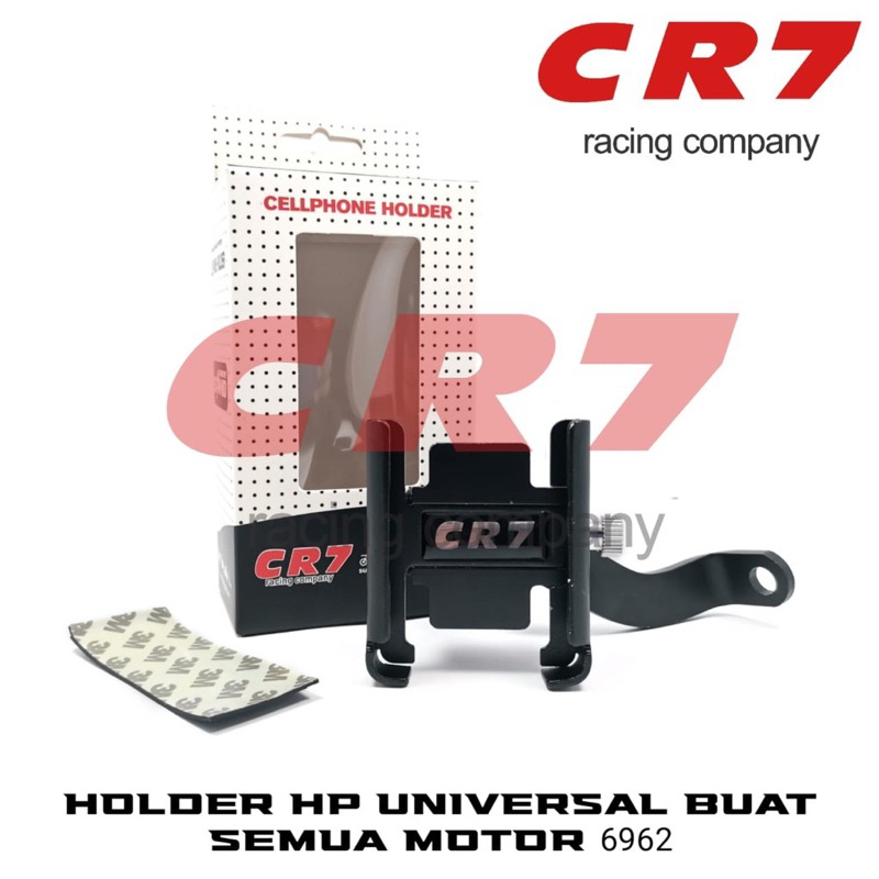 Holder Hp Holder HandPhone Motor Dudukan Spion CR7 Full Cnc Hitam Holder Hp Di Dudukan Spion Motor