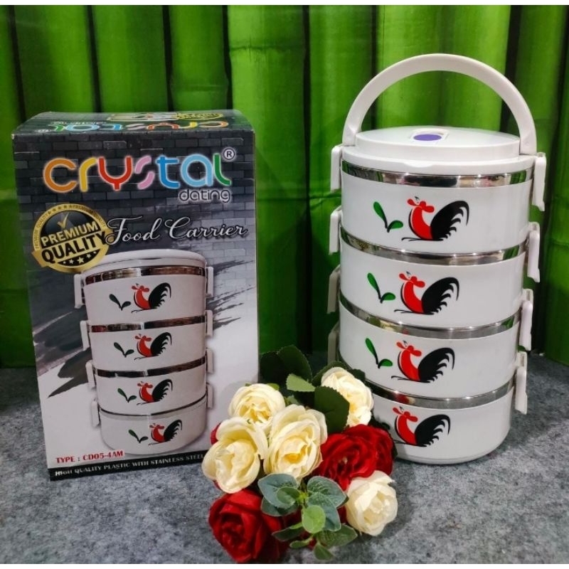 rantang 4 susun crystal ayam jago