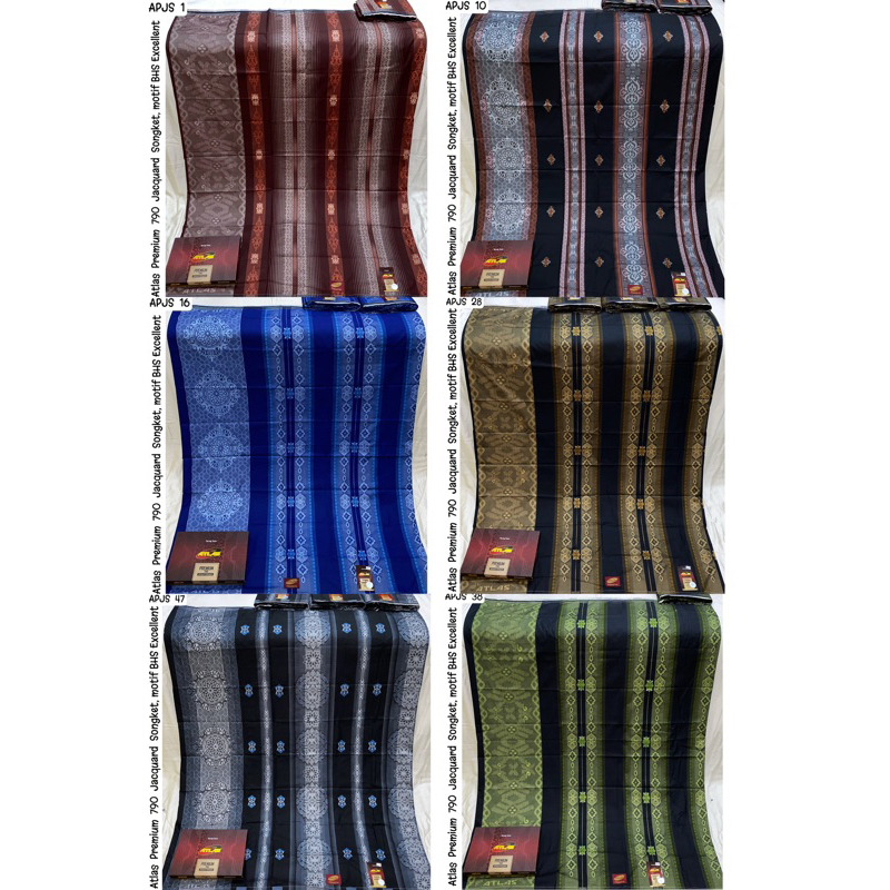 Sarung Atlas Premium 790 Jacquard Songket GOLD motif BHS Excellent Jaguar