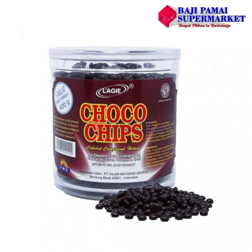 

L'agie Choco Chips 1/2 bulat 400gr