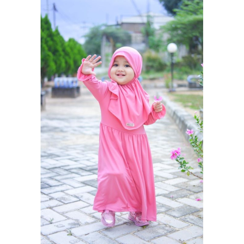 Gamis Anak Set Khimar Cadar French Hawa by Anaya Hijab